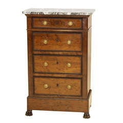 French Empire Marble Top Chest With Secret Drawer