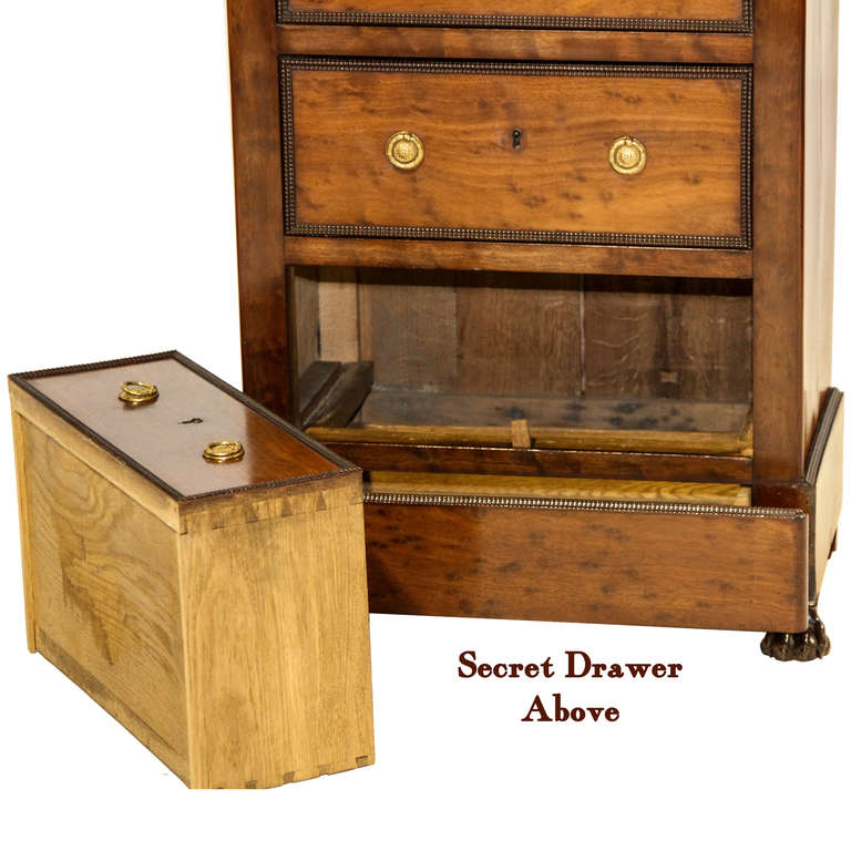 French Empire Marble Top Chest With Secret Drawer