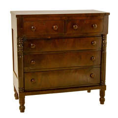 Antique 19th Century American Empire Mahogany Chest of Drawers