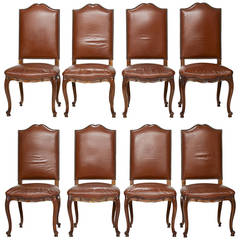 Fine Set of Eight French Beechwood Side Chairs
