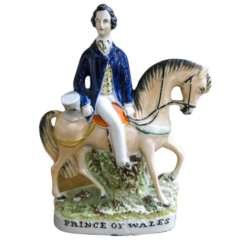 Nice pair of English Staffordshire porcelain figure of the Prince and Princess of Wales.
