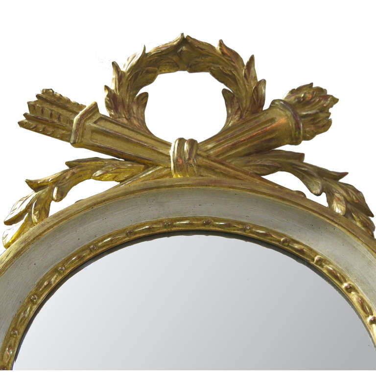 A wonderful painted Louis XVI style mirror. Very nice quality. Superb detail.