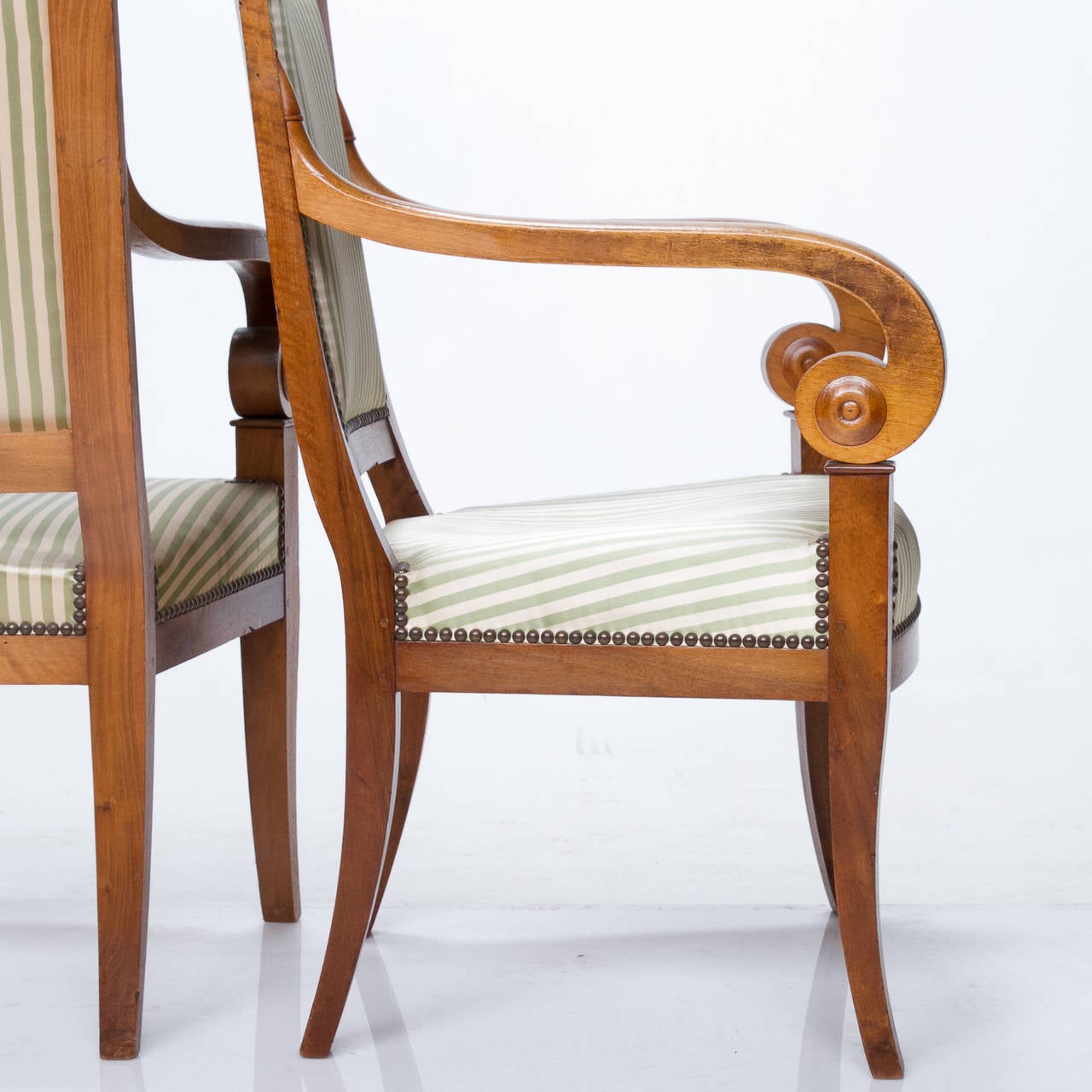 18th Century Pair Of Directoire Fruitwood Fauteuils 2