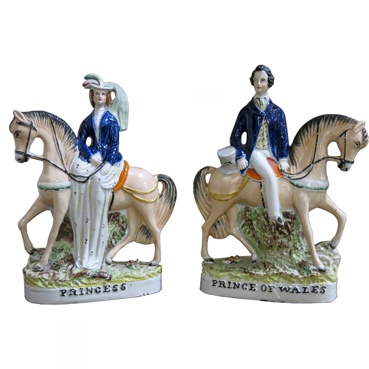 19th Century Pair of Staffordshire Porcelain Figures