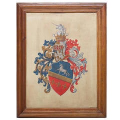 Heraldry Painting of a Coat of Arms on Board