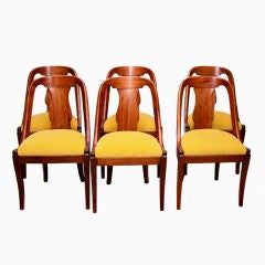 Set Of Six French Empire Mahogany Side Chairs