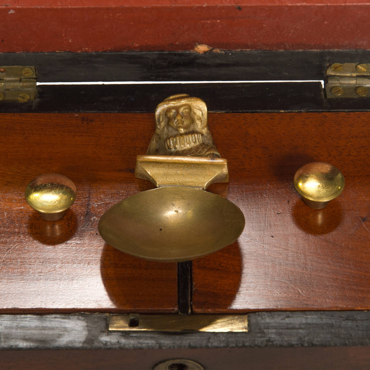 19th Century Regency Style Mahogany Tea Caddy with Spoon 1