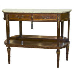 Superb 19th Century Mahogany Marble Top Louis XVI Style Console