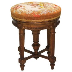Antique A Elegant Louis XVI Piano Stool With Tapestry Covering