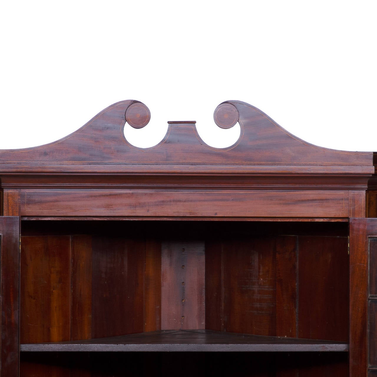 19th Century Sheraton Style Mahogany Corner Cabinet with Inlay