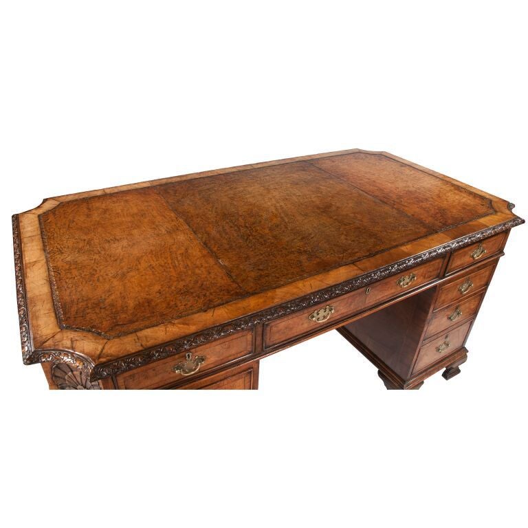 19th Century Chippendale Style Walnut Desk at 1stDibs