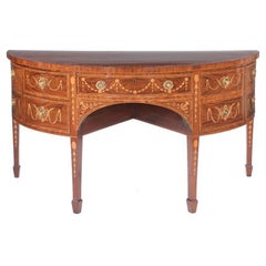 19th Century Sheraton Style Demilune Mahogany Sideboard