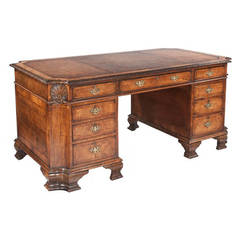 19th Century Chippendale Style Walnut Desk