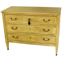 A Painted French Three Drawer Commode