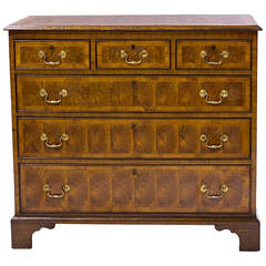 Early 19th Century Oyster, Burl Yew Wood English Chest of Drawers