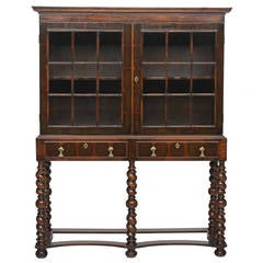 19th Century William and Mary Cabinet on Stand