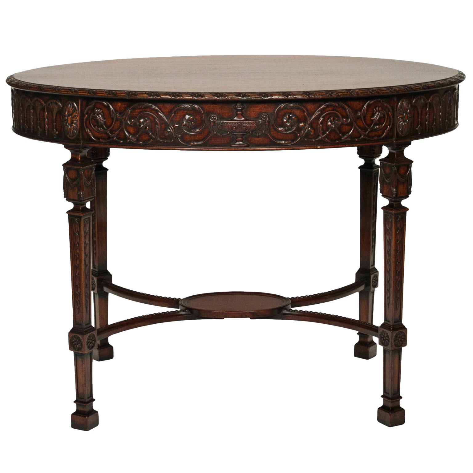 19th Century Oval Sheraton Style Centre Table