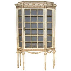Antique 19th Century Painted Curio Cabinet