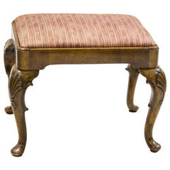 19th Century Queen Anne Style Walnut Stool