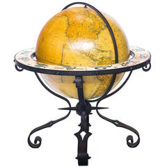 Vintage French Globe with Zodiac Tile Band
