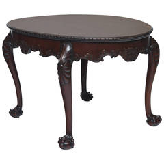 Antique Chippendale Mahogany Oval Center Table from the 19th Century