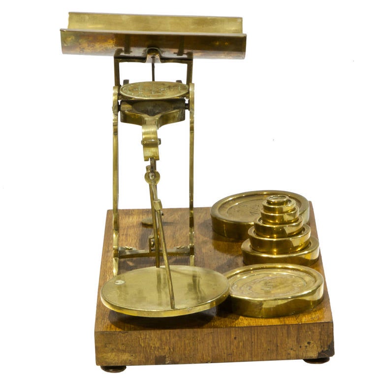 A nice and simple English letter scale with weights.