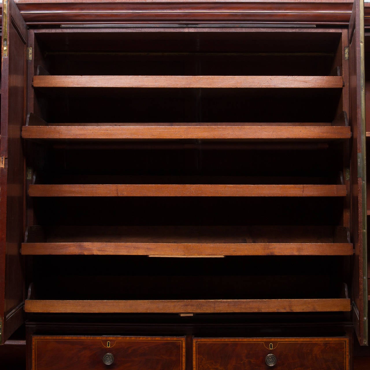 English 19th Century Sheraton Inlaid Wardrobe