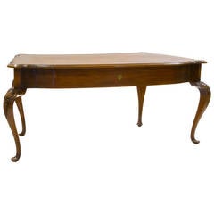 Antique 19th Century Dutch Writing Table with Shaped Front