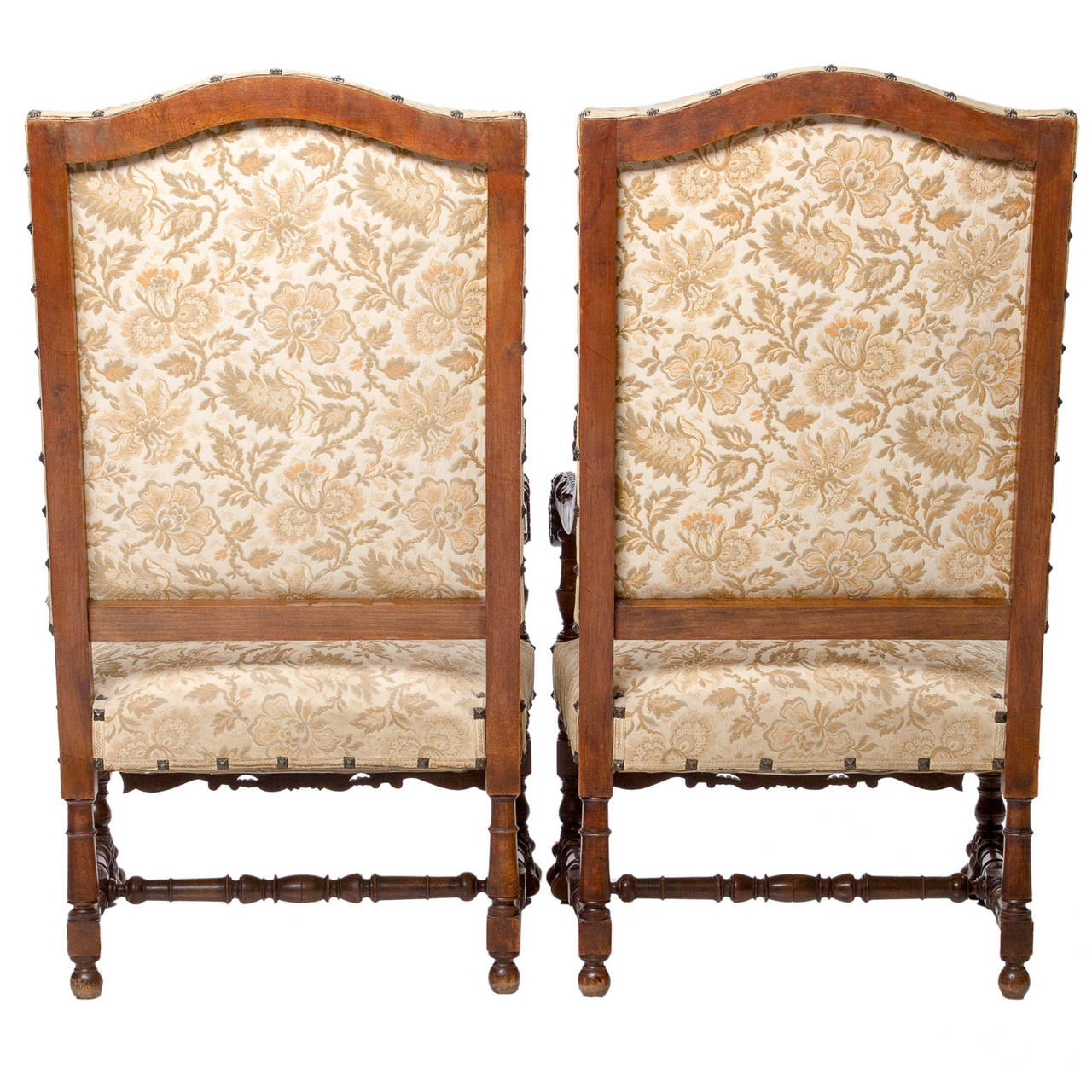French 19th Century Pair of Louis XIV Beechwood Armchairs