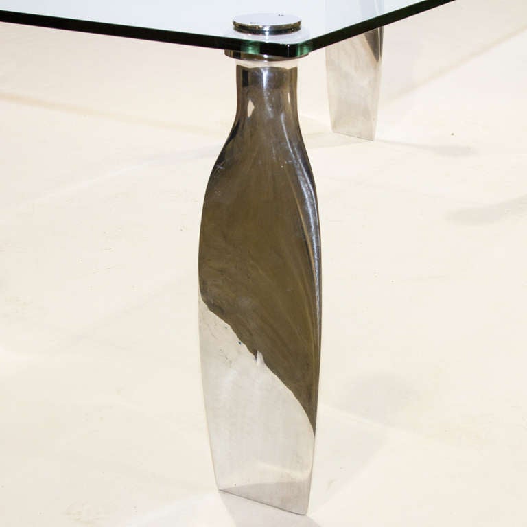 An Exceptional and Unique Mirror Polished Aluminum Airplane Propeller Table 2