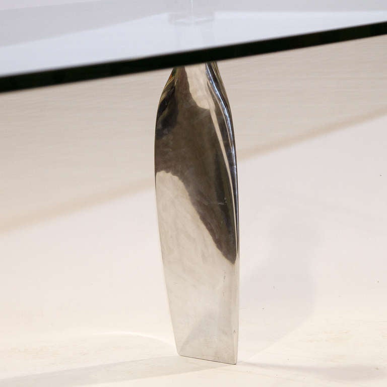 An Exceptional and Unique Mirror Polished Aluminum Airplane Propeller Table 3