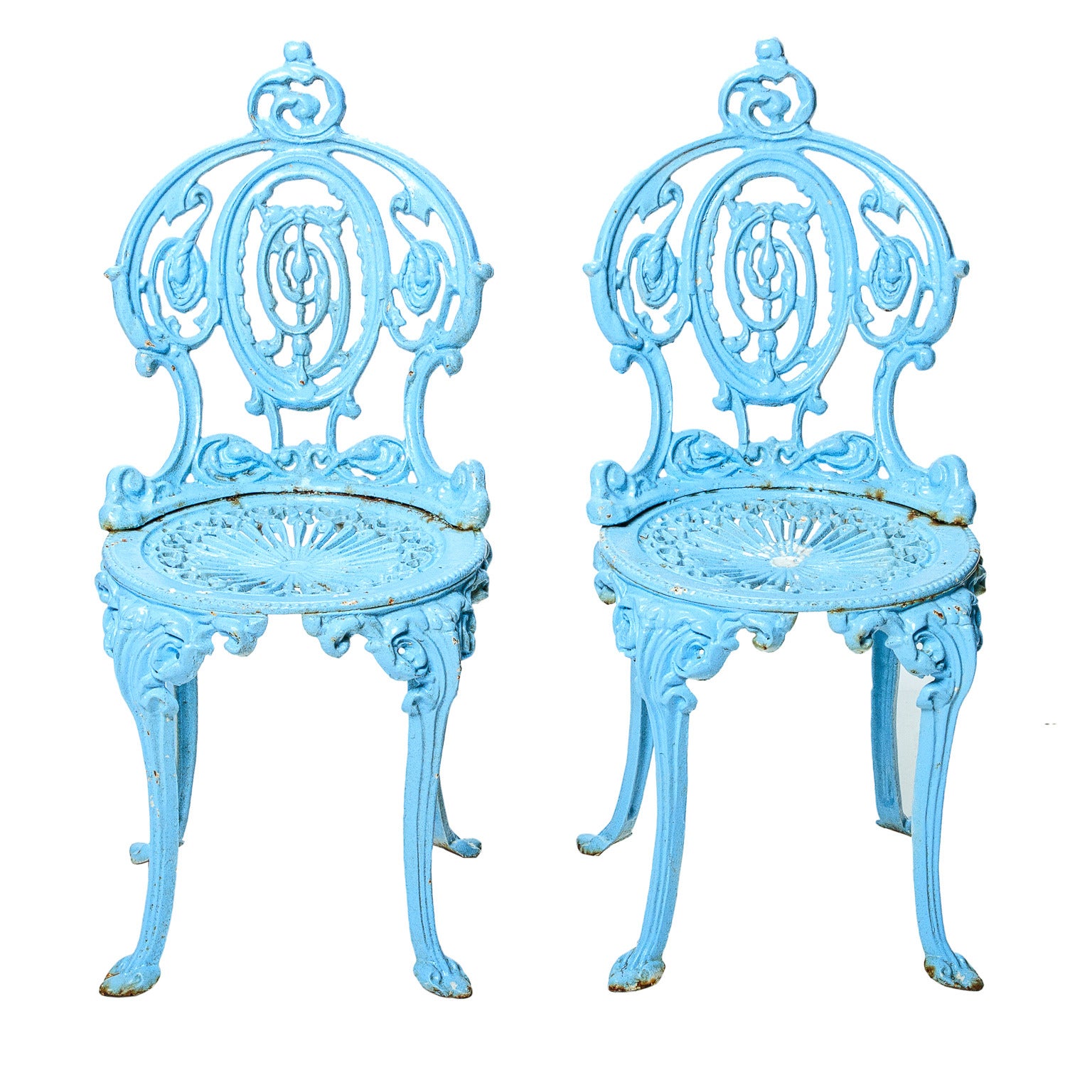 Pair of English Victorian Cast Iron Garden Seats