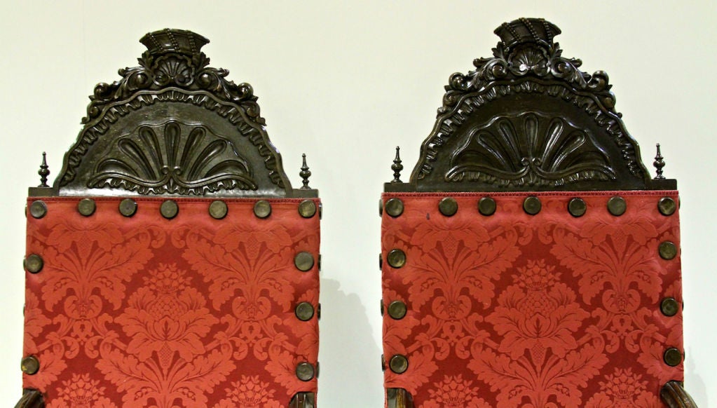 A Pair of Italian Walnut Armchairs