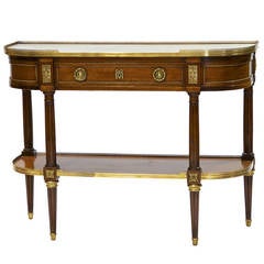 19th Century Louis XVI Marble Top Console with Mounts
