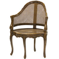 Antique Regence Style Walnut Corner Chair from Late 19th Century
