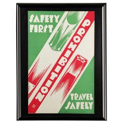 Art Deco Prohibition  Poster "Travel Safely"