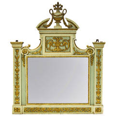 Antique 18th Century Painted Mantel Mirror