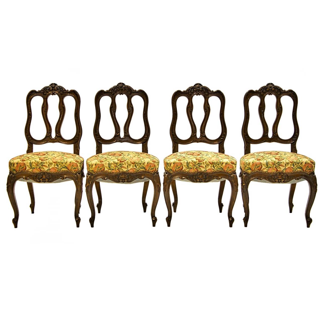 Late 19th Century Louis XV Style Walnut Side Chair 19th C. Set of 8