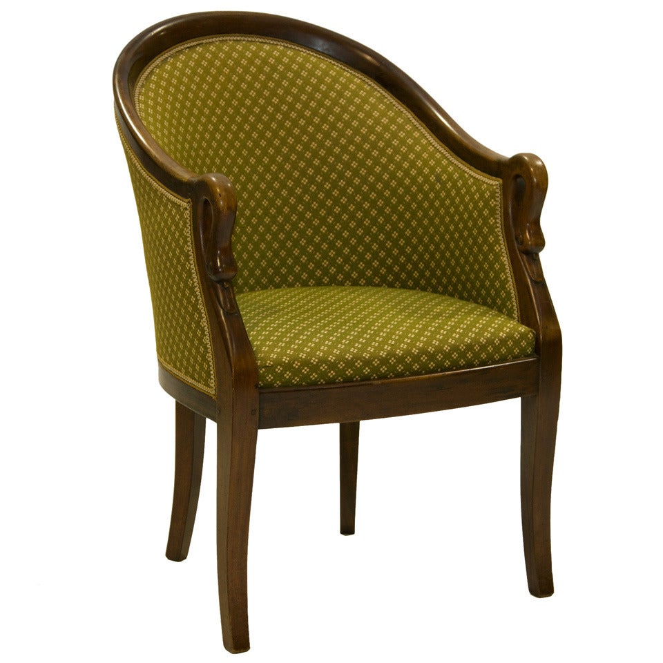 A Period French Empire Swan Tub Chair