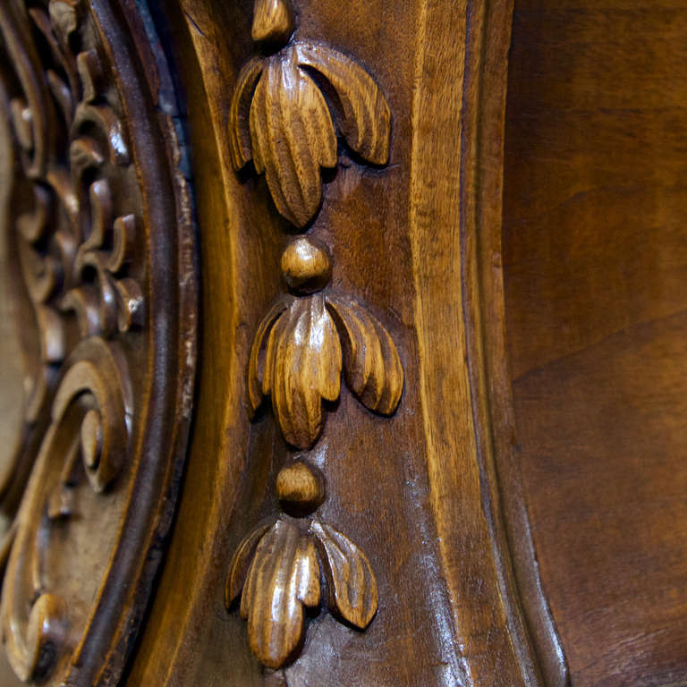 19th Century Lyonnaise Walnut Bombé Commode