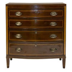 19th Century English Bow-Front Chest of Drawers