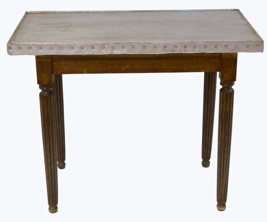 French Bistro Table With A Zinc Top