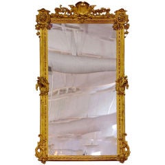 A Fine French Water Gilded Mirror on Gesso and Wood