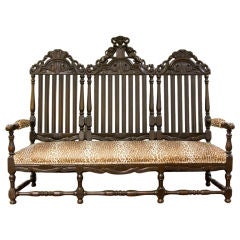 An Impressive English Triple Back Settee With A Coat Of Arms