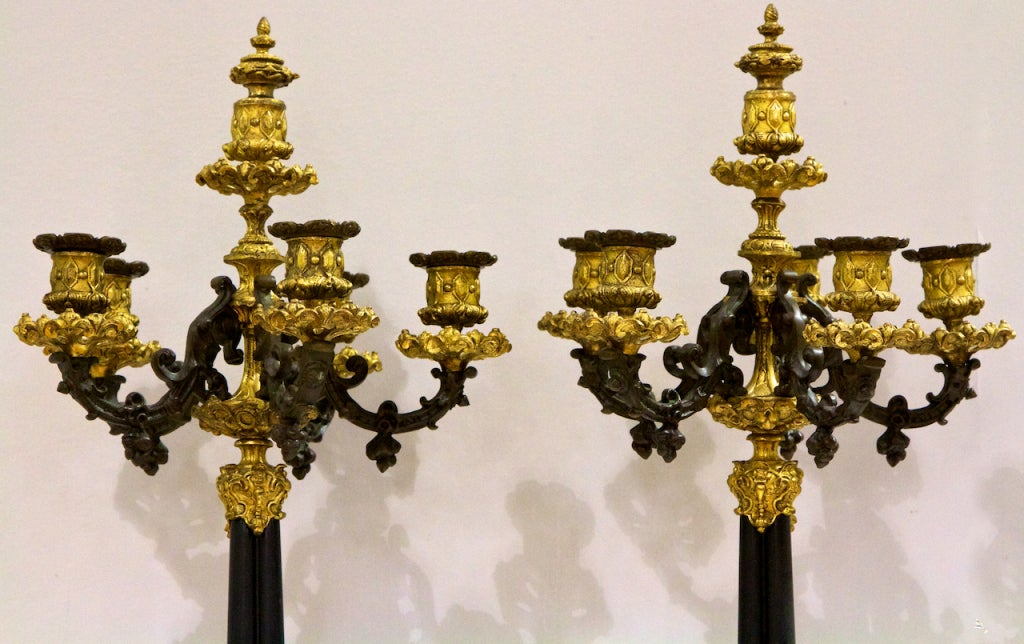 Pair of Ornate French Candelabra at 1stdibs