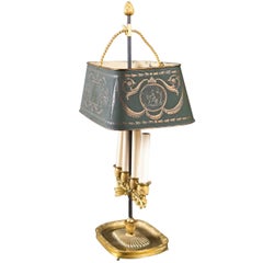 Antique Baltic Tole Peinte Bouillotte Lamp