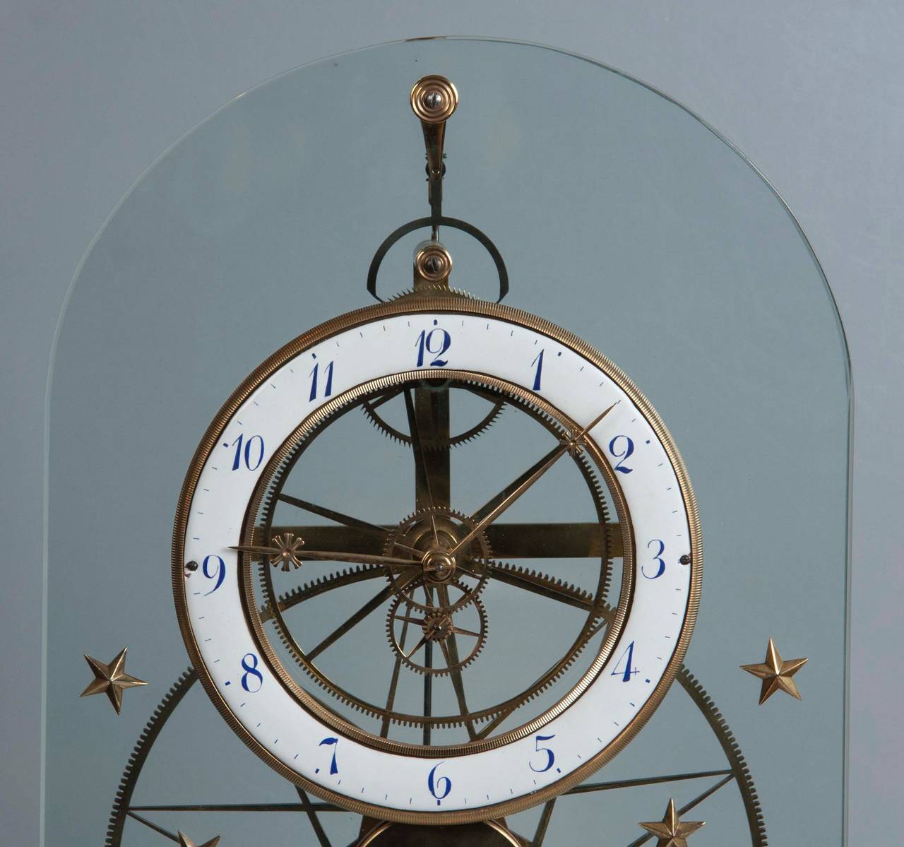 French Glass Skeleton Clock