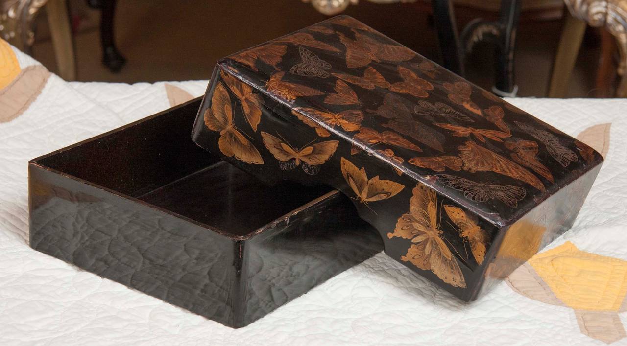 Japanese Black Lacquer Box