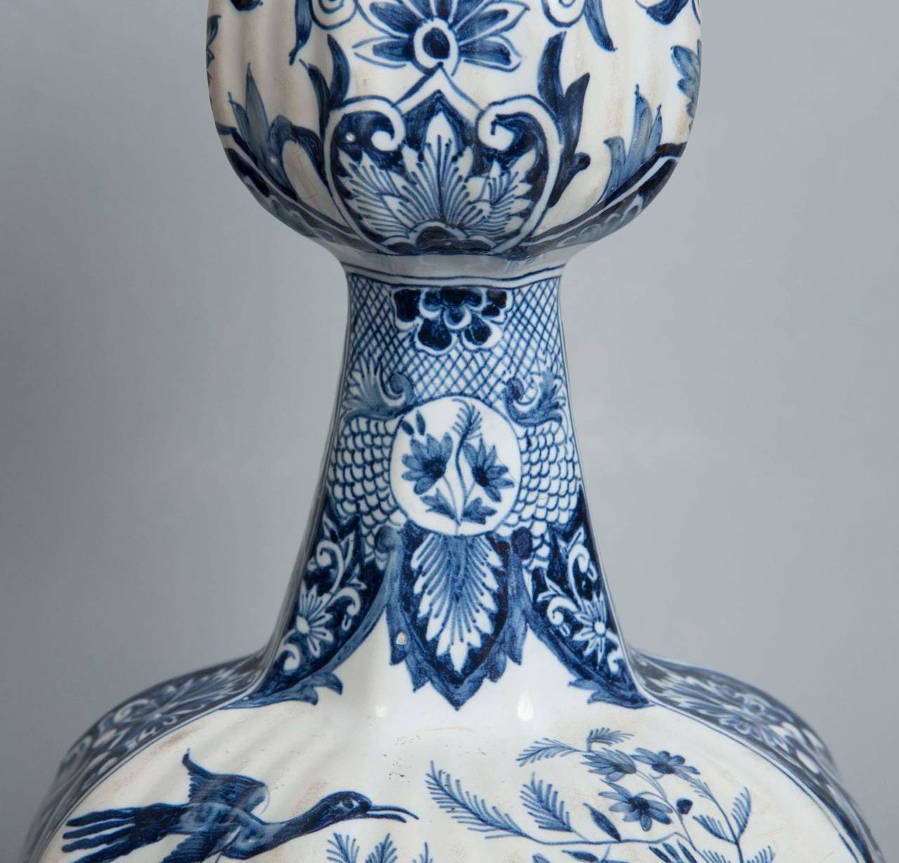 Porcelain Pair of Blue and White Delftware Vases
