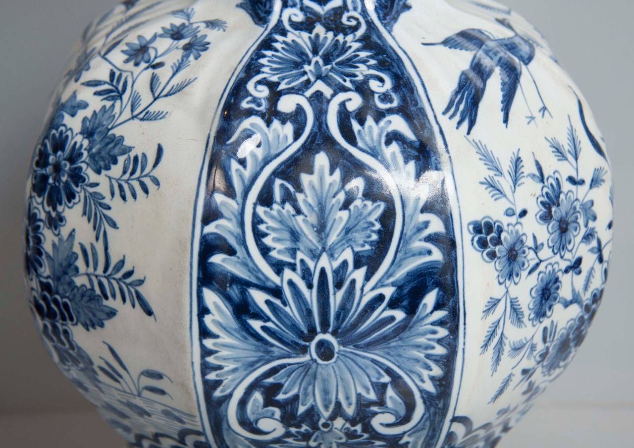 Pair of Blue and White Delftware Vases In Good Condition In Stamford, CT
